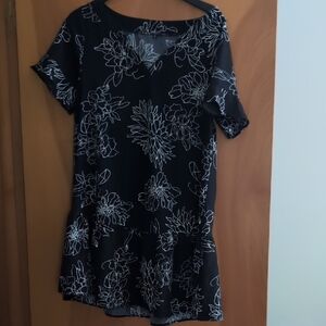 Black Floral Dress/Swim Cover-up